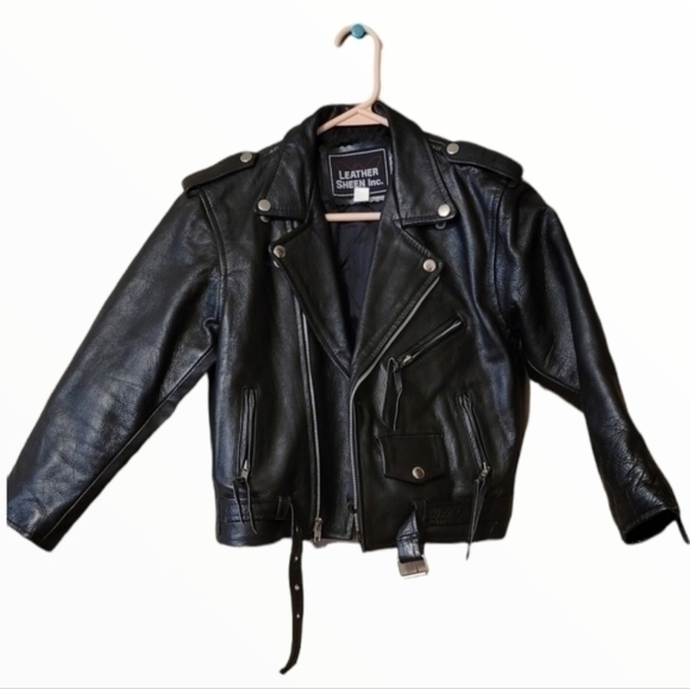 Leather Sheen Inc moto style bike jacket
